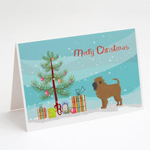 Load image into Gallery viewer, Tan Affenpinscher Christmas Tree Greeting Cards -  Blank Note Cards – 8-Pack of Artist-Designed Cards with Envelopes