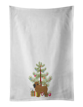 Load image into Gallery viewer, Tan Affenpinscher Christmas Tree White Kitchen Towel Set of 2