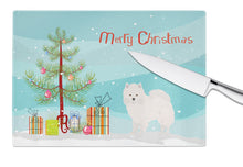 Load image into Gallery viewer, American Eskimo Christmas Tree Glass Cutting Boards – Durable, Decorative Kitchen Art Large CK3441LCB