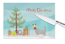 Load image into Gallery viewer, Australian Silky Terrier Christmas Tree Glass Cutting Boards – Durable, Decorative Kitchen Art Large CK3443LCB