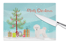 Load image into Gallery viewer, Bichon Frisé Christmas Tree Glass Cutting Boards – Durable, Decorative Kitchen Art Large CK3445LCB