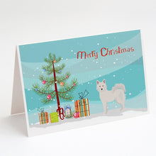 Load image into Gallery viewer, Danish Spitz Christmas Tree Greeting Cards -  Blank Note Cards – 8-Pack of Artist-Designed Cards with Envelopes