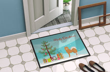 Load image into Gallery viewer, Brown &amp; White Elo dog Christmas Tree Doormat - 24x36 Decorative Floor Mat – Indoor/Outdoor Rug with Artistic Flair CK3451JMAT