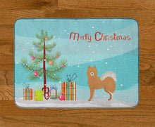 Load image into Gallery viewer, Brown &amp; White Elo dog Christmas Tree Machine Washable Memory Foam Mat CK3451RUG