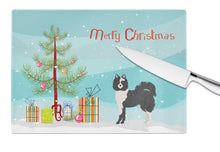 Load image into Gallery viewer, Black and White Elo dog Christmas Tree Glass Cutting Boards – Durable, Decorative Kitchen Art Large CK3452LCB