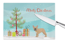 Load image into Gallery viewer, French Bulldog Christmas Tree Glass Cutting Boards – Durable, Decorative Kitchen Art Large CK3455LCB