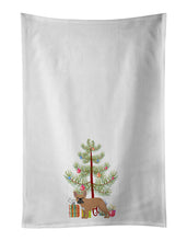 Load image into Gallery viewer, French Bulldog Christmas Tree White Kitchen Towel Set of 2