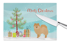 Load image into Gallery viewer, German Spitz Christmas Tree Glass Cutting Boards – Durable, Decorative Kitchen Art Large CK3456LCB