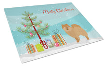Load image into Gallery viewer, German Spitz Christmas Tree Glass Cutting Boards – Durable, Decorative Kitchen Art Large CK3456LCB
