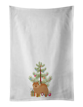 Load image into Gallery viewer, German Spitz Christmas Tree White Kitchen Towel Set of 2