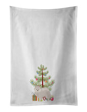 Load image into Gallery viewer, Japanese Spitz Christmas Tree White Kitchen Towel Set of 2