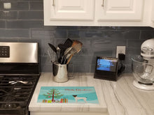 Load image into Gallery viewer, Japanese Terrier Christmas Tree Glass Cutting Boards – Durable, Decorative Kitchen Art Large CK3464LCB