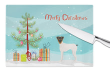 Load image into Gallery viewer, Japanese Terrier Christmas Tree Glass Cutting Boards – Durable, Decorative Kitchen Art Large CK3464LCB