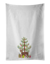 Load image into Gallery viewer, Miniature Fox Terrier Christmas Tree White Kitchen Towel Set of 2