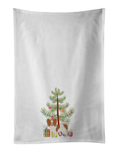 Load image into Gallery viewer, Papillon Christmas Tree White Kitchen Towel Set of 2