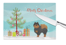 Load image into Gallery viewer, Pomeranian Christmas Tree Glass Cutting Boards – Durable, Decorative Kitchen Art Large CK3477LCB