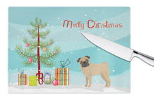 Load image into Gallery viewer, Pug Christmas Tree Glass Cutting Boards – Durable, Decorative Kitchen Art Large CK3481LCB