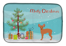 Load image into Gallery viewer, Russkiy Toy or Russian Toy Terrier Christmas Tree Dish Drying Mat – Absorbent, Artistic Kitchen Essentials CK3484DDM