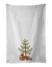 Load image into Gallery viewer, Small Greek Domestic Dog Kokoni Christmas Tree White Kitchen Towel Set of 2