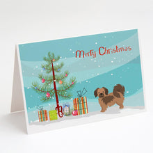 Load image into Gallery viewer, Tibetan Spaniel Christmas Tree Greeting Cards -  Blank Note Cards – 8-Pack of Artist-Designed Cards with Envelopes