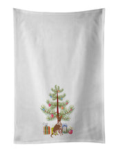 Load image into Gallery viewer, Tan Abyssinian or African Hairless Dog Christmas Tree White Kitchen Towel Set of 2