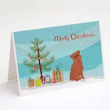 Load image into Gallery viewer, Brussels Griffon Christmas Tree Greeting Cards -  Blank Note Cards – 8-Pack of Artist-Designed Cards with Envelopes