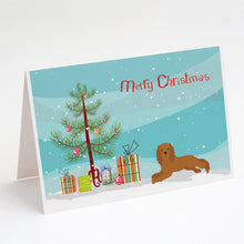 Load image into Gallery viewer, Ruby Cavalier King Charles Spaniel Christmas Tree Greeting Cards -  Blank Note Cards – 8-Pack of Artist-Designed Cards with Envelopes