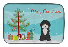 Load image into Gallery viewer, Black and White Cyprus Poodle Christmas Tree Dish Drying Mat – Absorbent, Artistic Kitchen Essentials CK3497DDM