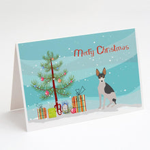 Load image into Gallery viewer, Miniature Fox Terrier #2 Christmas Tree Greeting Cards -  Blank Note Cards – 8-Pack of Artist-Designed Cards with Envelopes