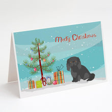 Load image into Gallery viewer, Pekingese Christmas Tree Greeting Cards -  Blank Note Cards – 8-Pack of Artist-Designed Cards with Envelopes