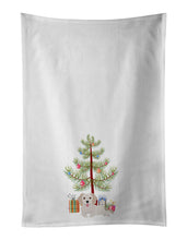 Load image into Gallery viewer, Small Greek Domestic Dog Kokoni #2 Christmas Tree White Kitchen Towel Set of 2