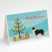 Load image into Gallery viewer, Australian Shepherd Christmas Tree Greeting Cards -  Blank Note Cards – 8-Pack of Artist-Designed Cards with Envelopes