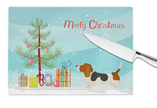 Load image into Gallery viewer, Basset Hound Christmas Tree Glass Cutting Boards – Durable, Decorative Kitchen Art Large CK3518LCB