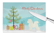 Load image into Gallery viewer, Bichon Frise Christmas Tree Glass Cutting Boards – Durable, Decorative Kitchen Art Large CK3521LCB