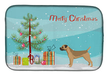 Load image into Gallery viewer, Border Terrier Christmas Tree Dish Drying Mat – Absorbent, Artistic Kitchen Essentials CK3523DDM