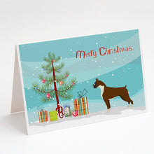 Load image into Gallery viewer, Boxer Christmas Tree Greeting Cards -  Blank Note Cards – 8-Pack of Artist-Designed Cards with Envelopes