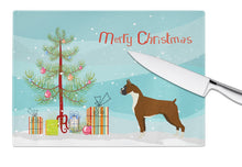 Load image into Gallery viewer, Boxer Christmas Tree Glass Cutting Boards – Durable, Decorative Kitchen Art Large CK3526LCB