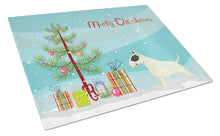 Load image into Gallery viewer, Black and White Bull Terrier Christmas Tree Glass Cutting Boards – Durable, Decorative Kitchen Art Large CK3527LCB