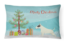 Load image into Gallery viewer, Black and White Bull Terrier Christmas Tree Canvas Fabric Decorative Pillow CK3527PW1216