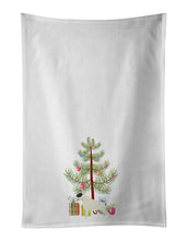 Load image into Gallery viewer, Black and White Bull Terrier Christmas Tree White Kitchen Towel Set of 2