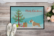 Load image into Gallery viewer, Fawn and White Bull Terrier Christmas Tree Doormat - 24x36 Decorative Floor Mat – Indoor/Outdoor Rug with Artistic Flair CK3528JMAT