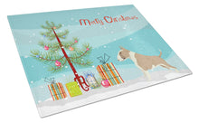 Load image into Gallery viewer, Fawn and White Bull Terrier Christmas Tree Glass Cutting Boards – Durable, Decorative Kitchen Art Large CK3528LCB