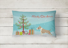 Load image into Gallery viewer, Fawn and White Bull Terrier Christmas Tree Canvas Fabric Decorative Pillow CK3528PW1216