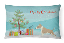 Load image into Gallery viewer, Fawn and White Bull Terrier Christmas Tree Canvas Fabric Decorative Pillow CK3528PW1216