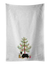 Load image into Gallery viewer, Collie Christmas Tree White Kitchen Towel Set of 2