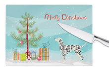 Load image into Gallery viewer, Dalmatian Christmas Tree Glass Cutting Boards – Durable, Decorative Kitchen Art Large CK3534LCB