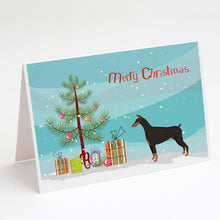 Load image into Gallery viewer, Doberman Pinscher Christmas Tree Greeting Cards -  Blank Note Cards – 8-Pack of Artist-Designed Cards with Envelopes