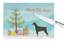 Load image into Gallery viewer, Doberman Pinscher Christmas Tree Glass Cutting Boards – Durable, Decorative Kitchen Art Large CK3535LCB