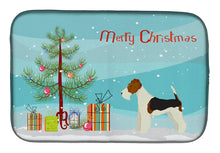 Load image into Gallery viewer, Fox Terrier Christmas Tree Dish Drying Mat – Absorbent, Artistic Kitchen Essentials CK3538DDM