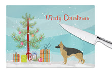 Load image into Gallery viewer, German Shepherd Christmas Tree Glass Cutting Boards – Durable, Decorative Kitchen Art Large CK3540LCB